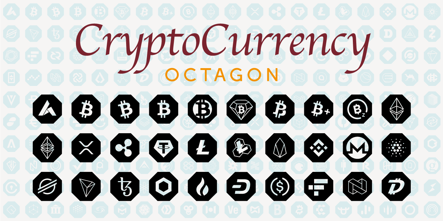 Przykład czcionki Cryptocurrency Octagon